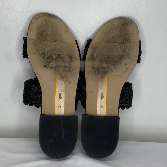 Sam Edelman Women's Elisa Woven Strap Sandals Black Size 7.5 – Slip-On Flats - Picture 3 of 10